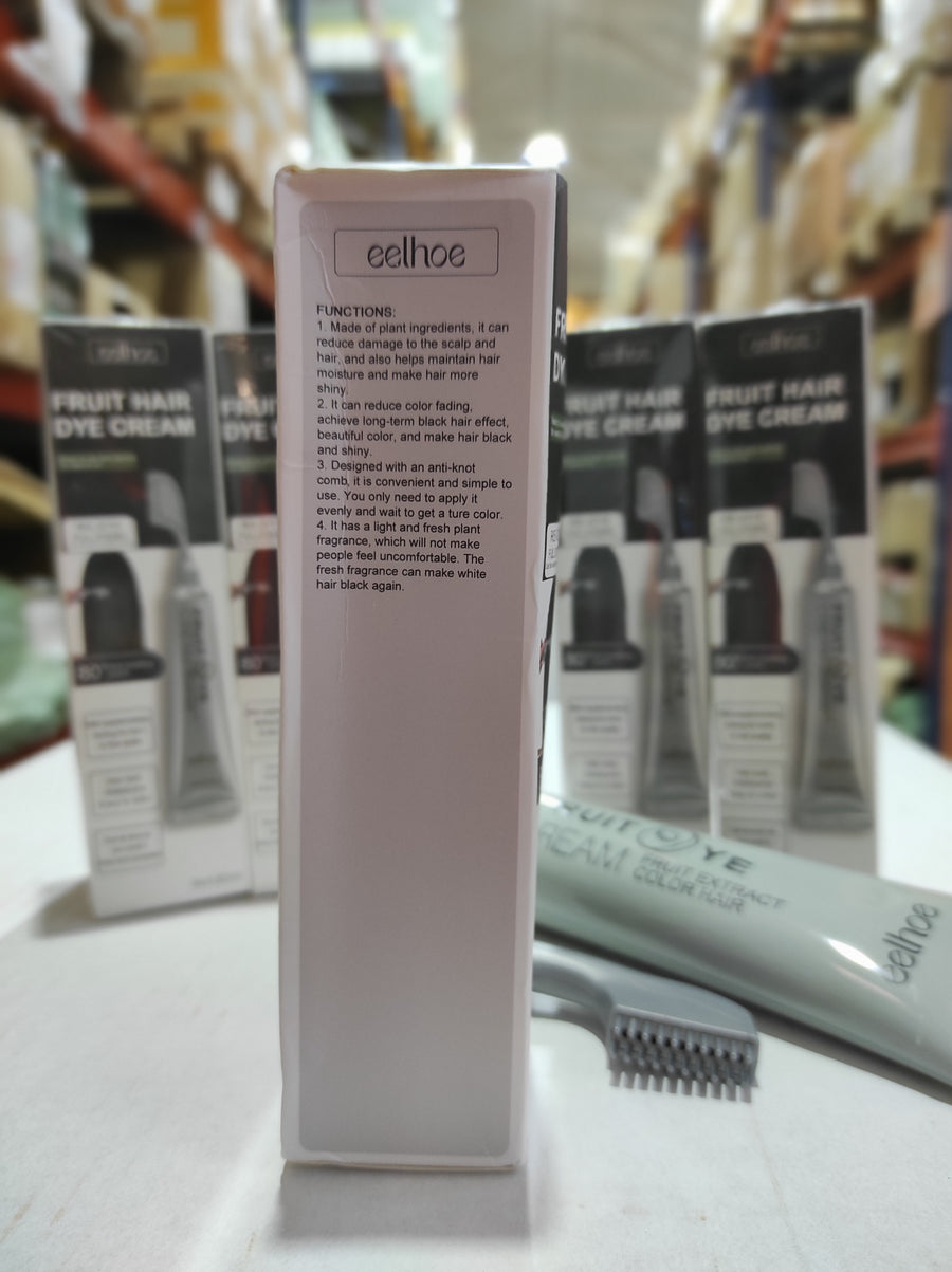 Crema para el cabello con peine para cubrir canas negro