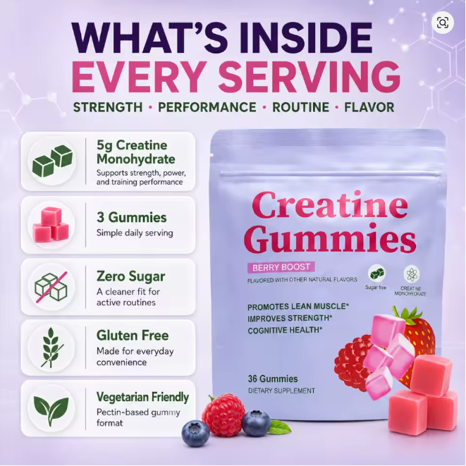 Suplemento de creatina en gomitas – 36 unidades