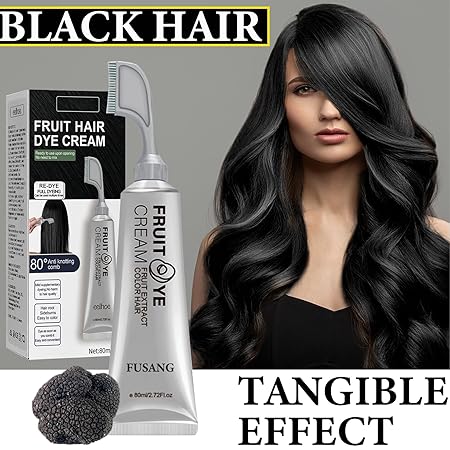 Crema para el cabello con peine para cubrir canas negro