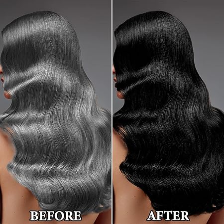 Crema para el cabello con peine para cubrir canas negro
