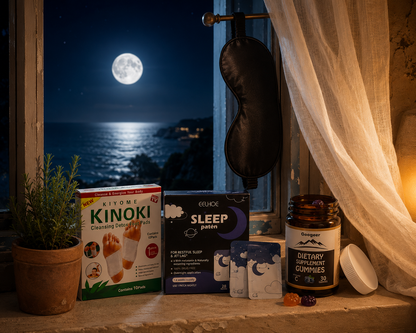 Kit Sueño Profundo™ — Ritual Nocturno Completo | Antifaz + Parches + Funda Satén