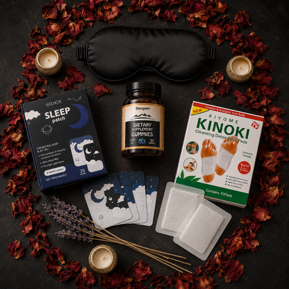 Kit Sueño Profundo™ — Ritual Nocturno Completo | Antifaz + Parches + Funda Satén