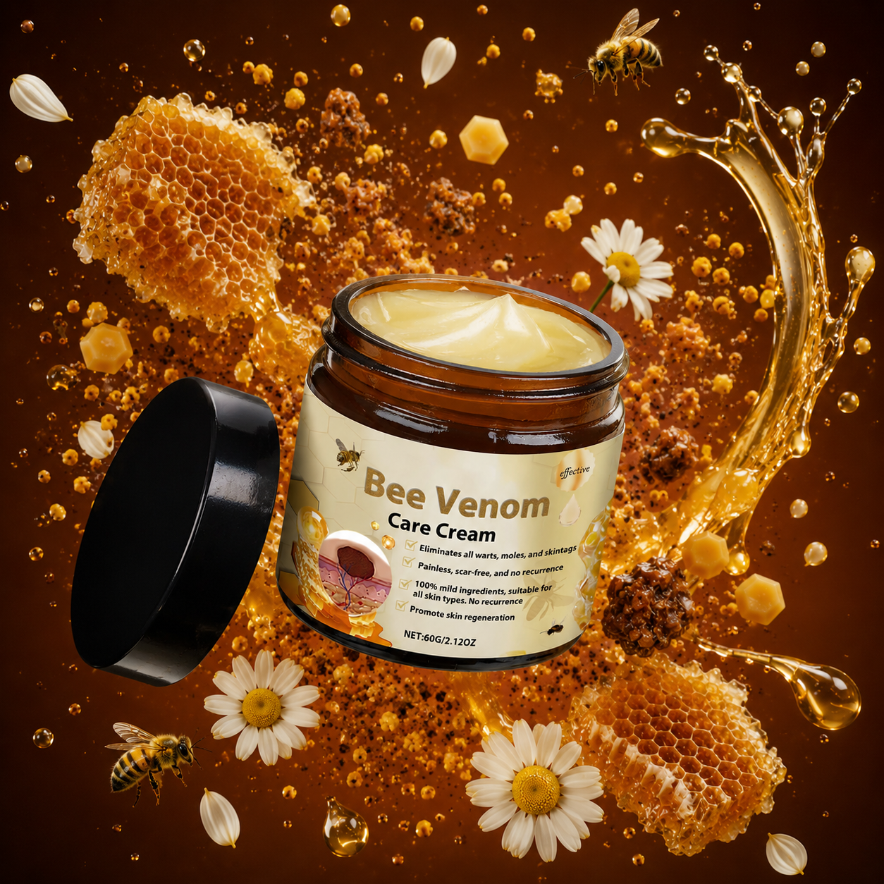Crema Reparadora de Veneno de Abeja 60g — Hidratación Profunda y Piel Suave