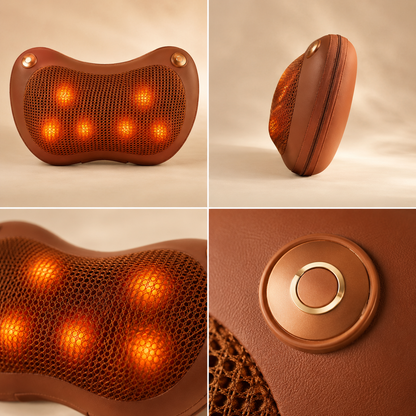Masajeador Shiatsu Cervical con Calor Infrarrojo y 4 Cabezales