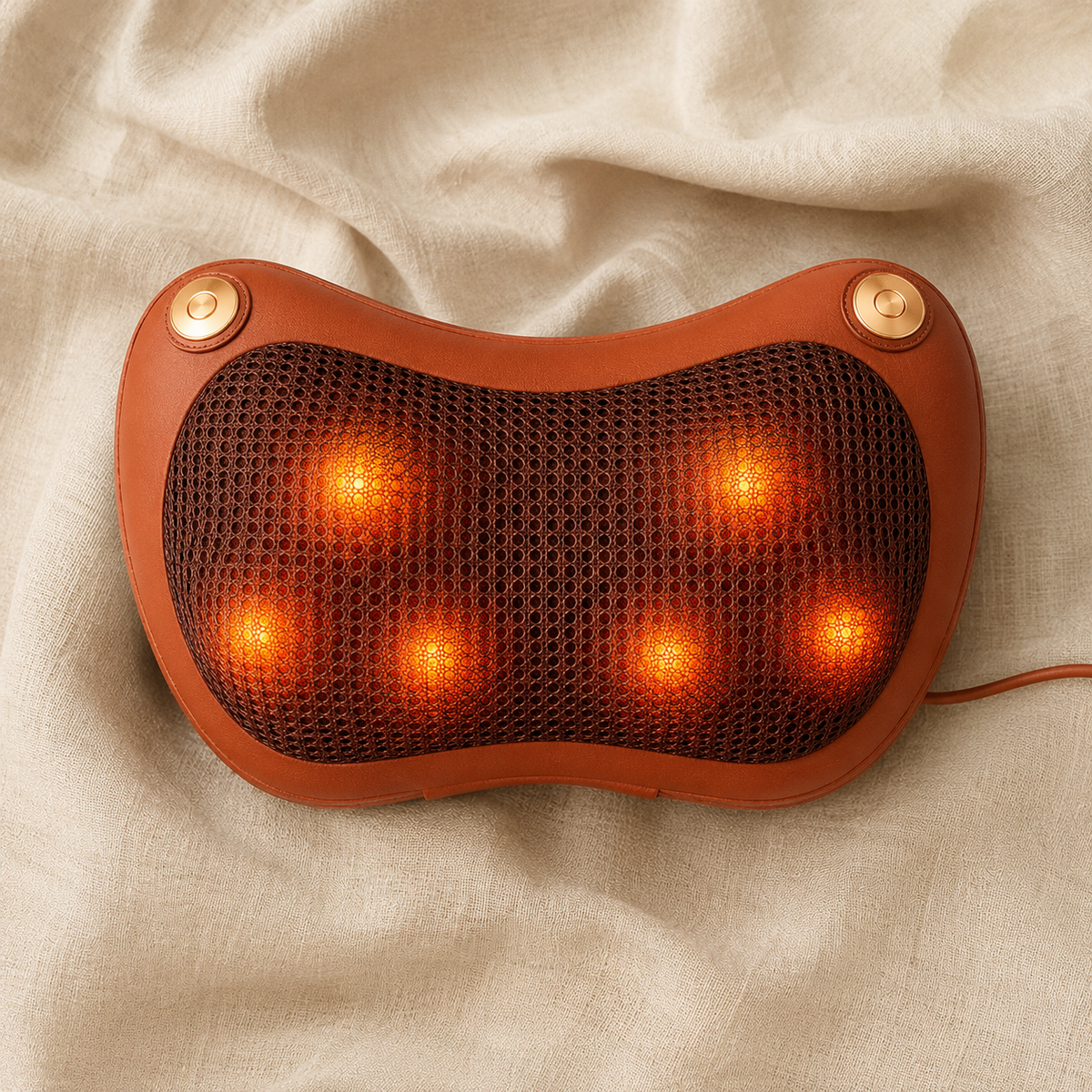 Masajeador Shiatsu Cervical con Calor Infrarrojo y 4 Cabezales
