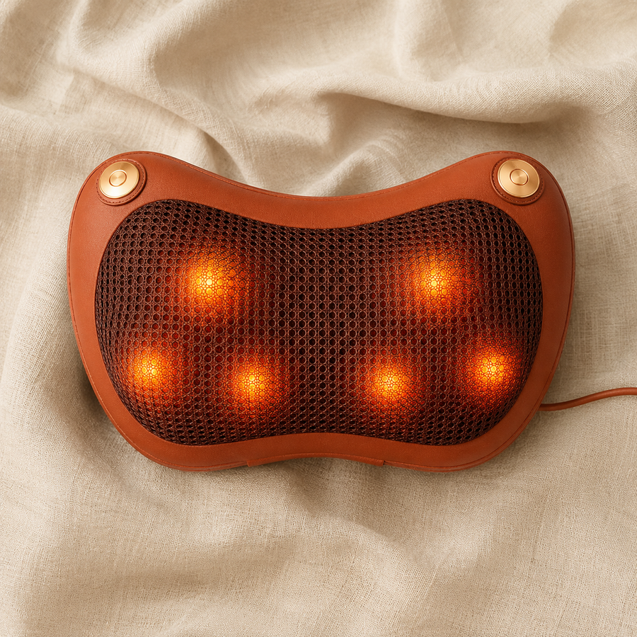 Masajeador Shiatsu Cervical con Calor Infrarrojo y 4 Cabezales