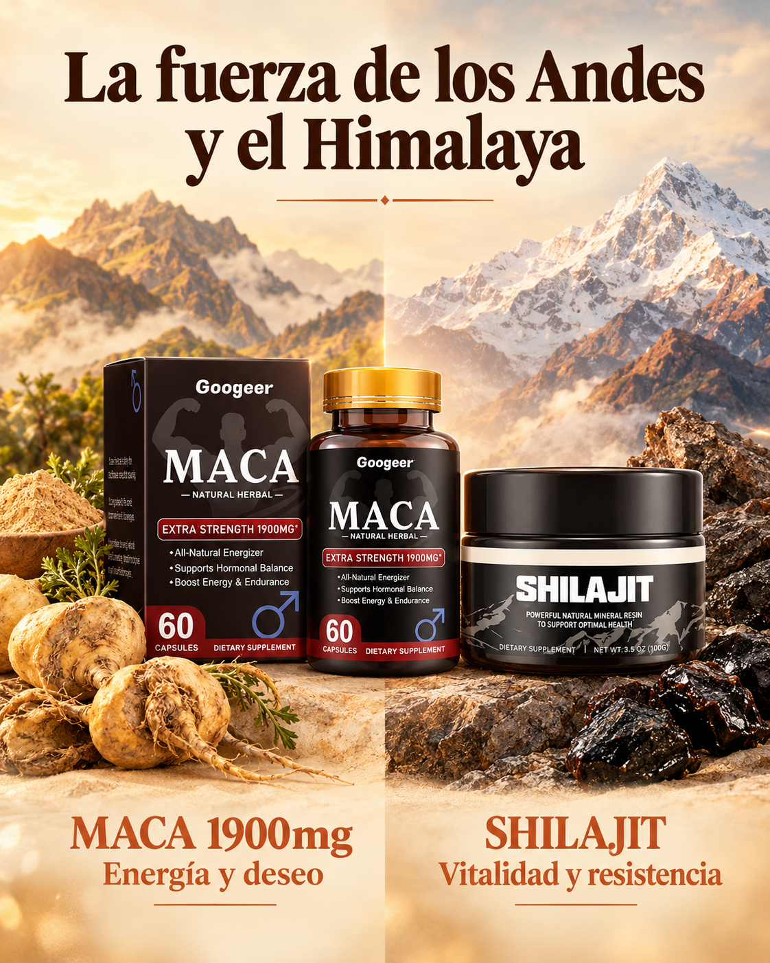Pack Vitalidad – Maca + Resina Shilajit de regalo