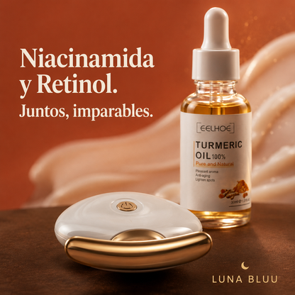 Masajeador Lifting Cuello Pro™ + Aceite Potenciador de Cúrcuma GRATIS