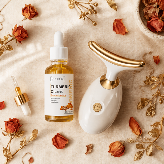 Masajeador Lifting Cuello Pro™ + Aceite Potenciador de Cúrcuma GRATIS