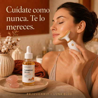 Masajeador Lifting Cuello Pro™ + Aceite Potenciador de Cúrcuma GRATIS