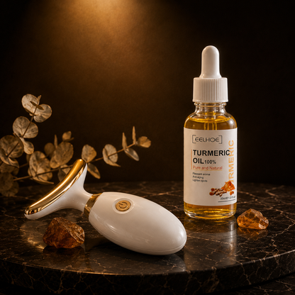 Masajeador Lifting Cuello Pro™ + Aceite Potenciador de Cúrcuma GRATIS