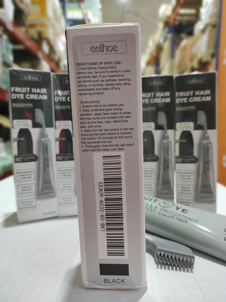 Crema para el cabello con peine para cubrir canas negro