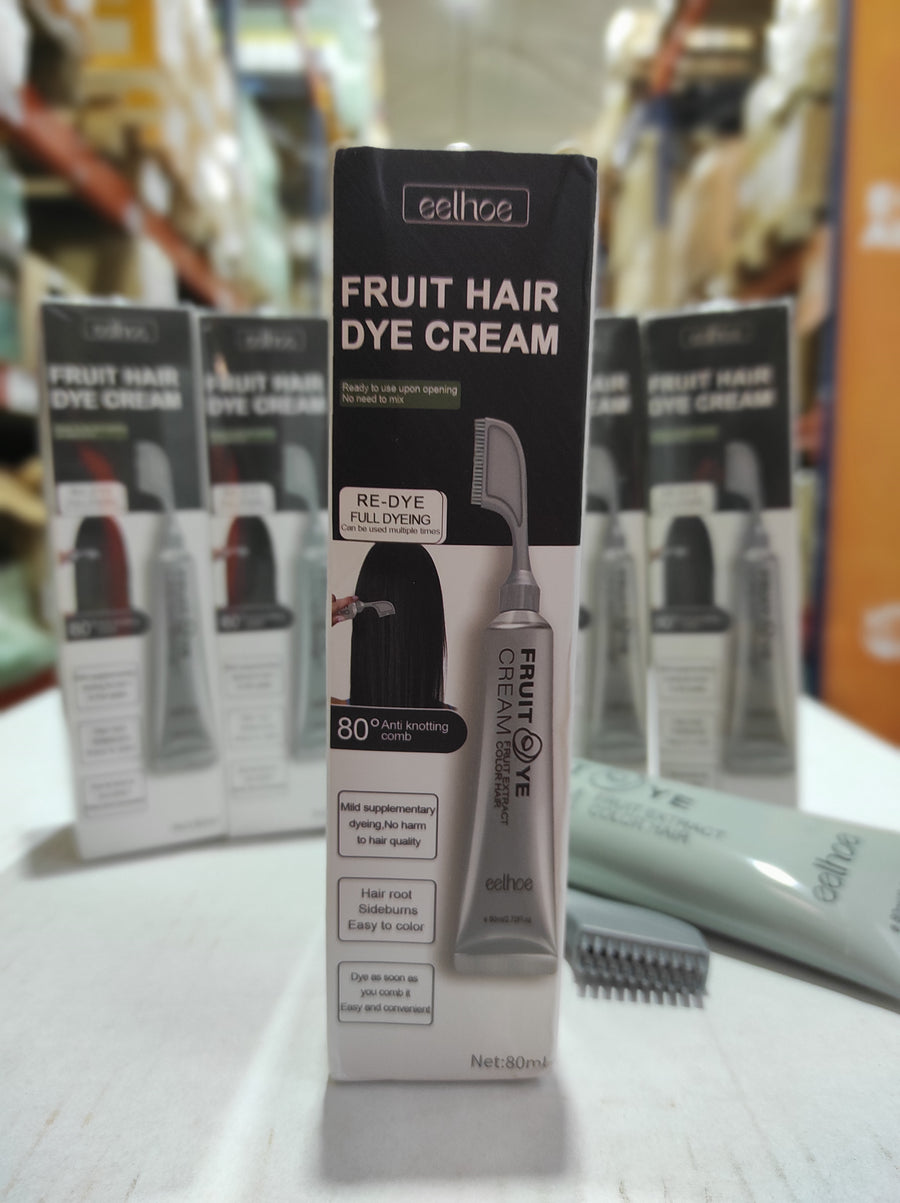 Crema para el cabello con peine para cubrir canas negro