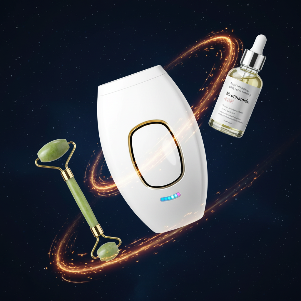 Kit Piel de Porcelana 3 en 1 ✨ Depilación definitiva + Rodillo de Jade (Firmeza y brillo natural )+ Manchas corregidas