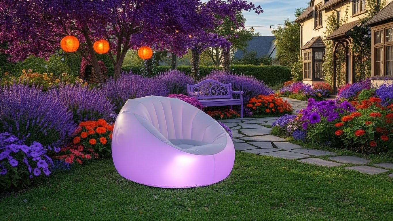 Sillón Hinchable con Iluminación LED Multicolor y Mando