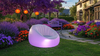 Sillón Hinchable con Iluminación LED Multicolor y Mando