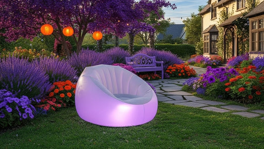 Sillón Hinchable con Iluminación LED Multicolor y Mando