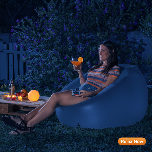 Sillón Hinchable con Iluminación LED Multicolor y Mando