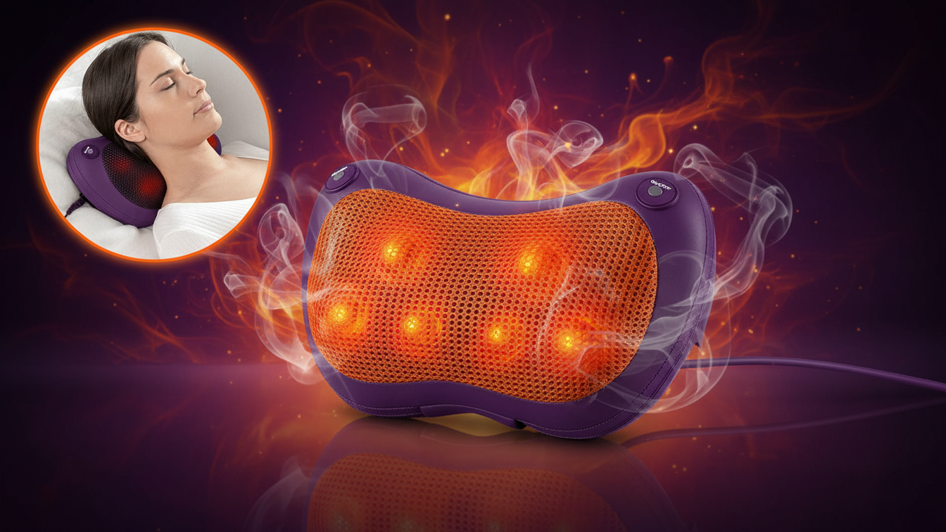 Masajeador Shiatsu Cervical con Calor Infrarrojo y 4 Cabezales