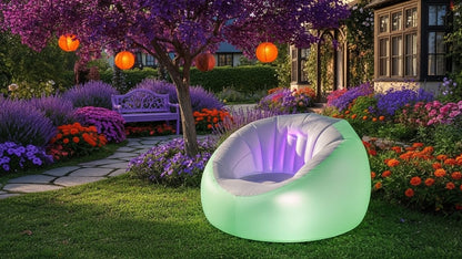 Sillón Hinchable con Iluminación LED Multicolor y Mando