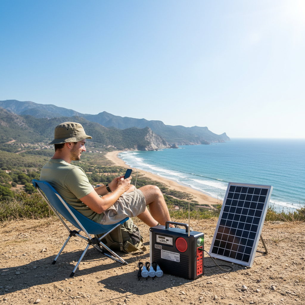 Batería portátil con placa solar