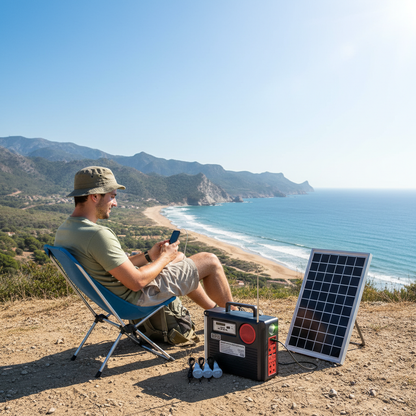 Batería portátil con placa solar