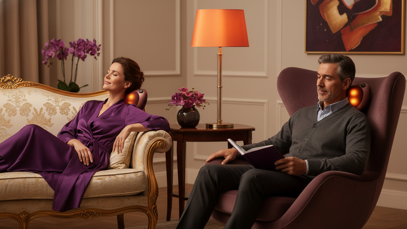 Masajeador Shiatsu Cervical con Calor Infrarrojo y 4 Cabezales