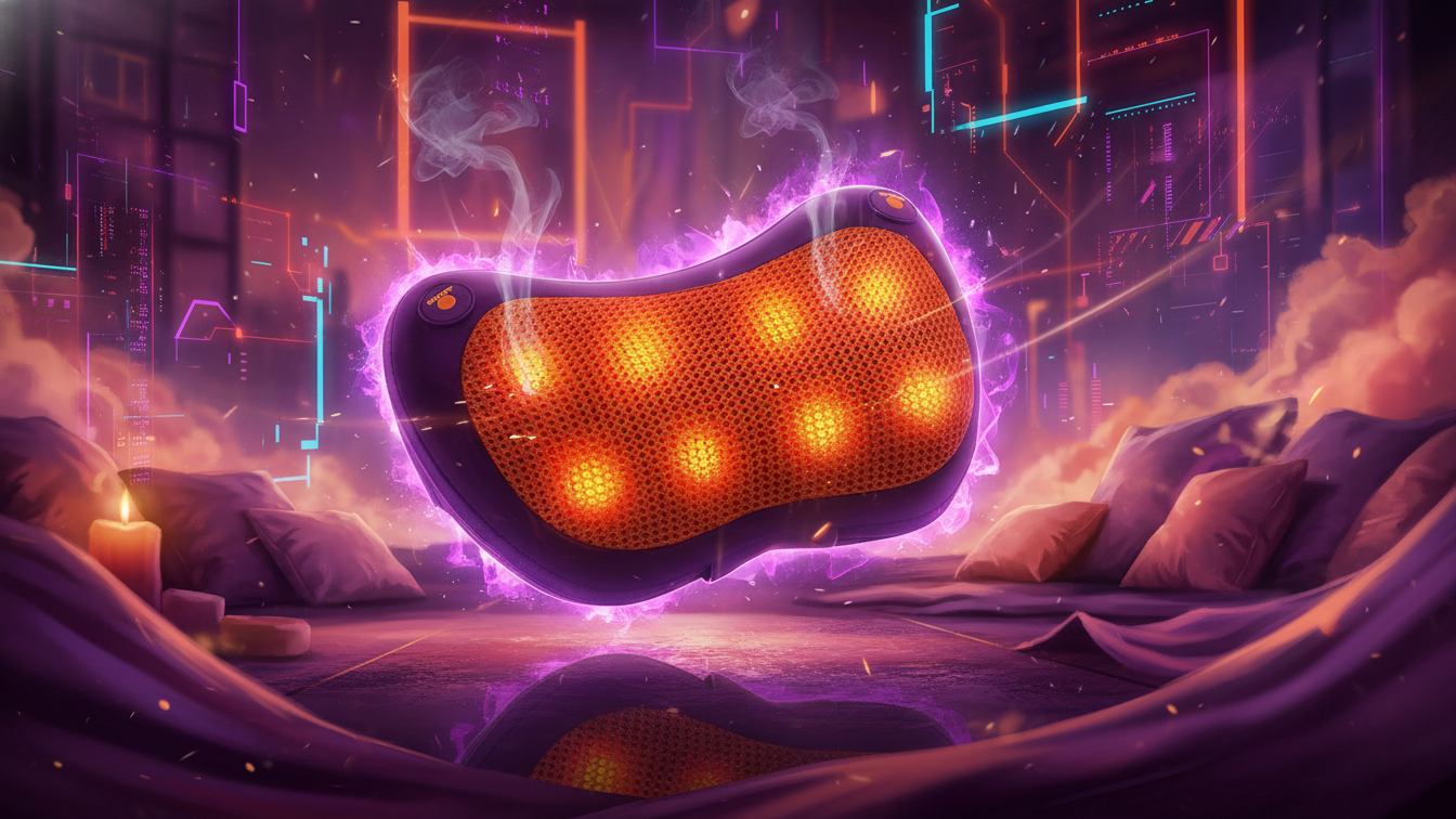 Masajeador Shiatsu Cervical con Calor Infrarrojo y 4 Cabezales