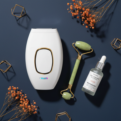 Kit Piel de Porcelana 3 en 1 ✨ Depilación definitiva + Rodillo de Jade (Firmeza y brillo natural )+ Manchas corregidas