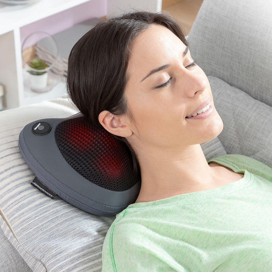Masajeador Shiatsu Cervical con Calor Infrarrojo y 4 Cabezales