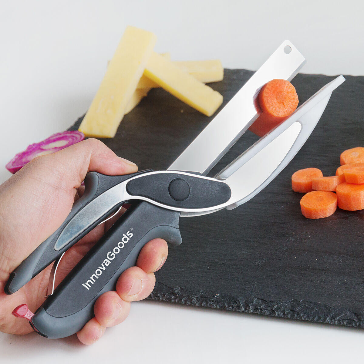 Cuchillo-Tijera con Mini Tabla de Cortar Integrada Scible
