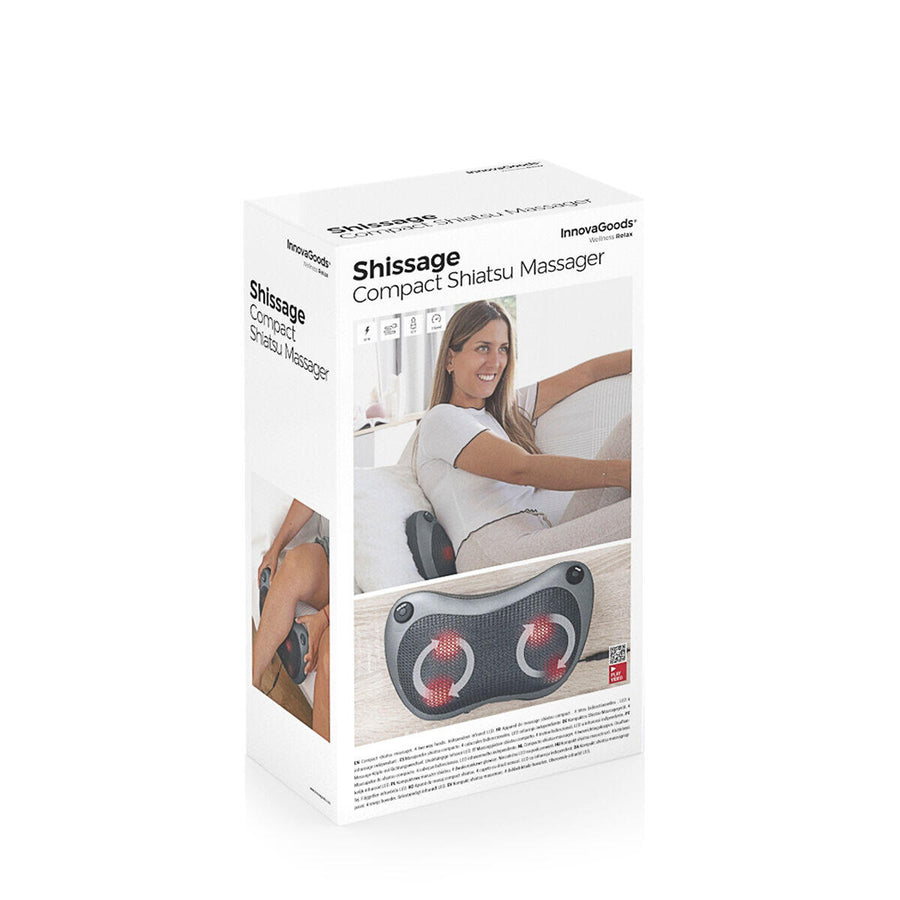Masajeador Shiatsu Cervical con Calor Infrarrojo y 4 Cabezales